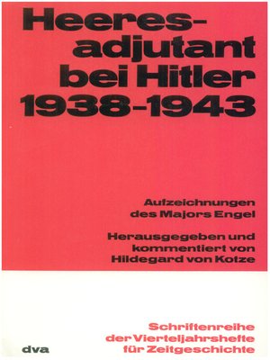 cover image of Heeresadjutant bei Hitler 1938-1943